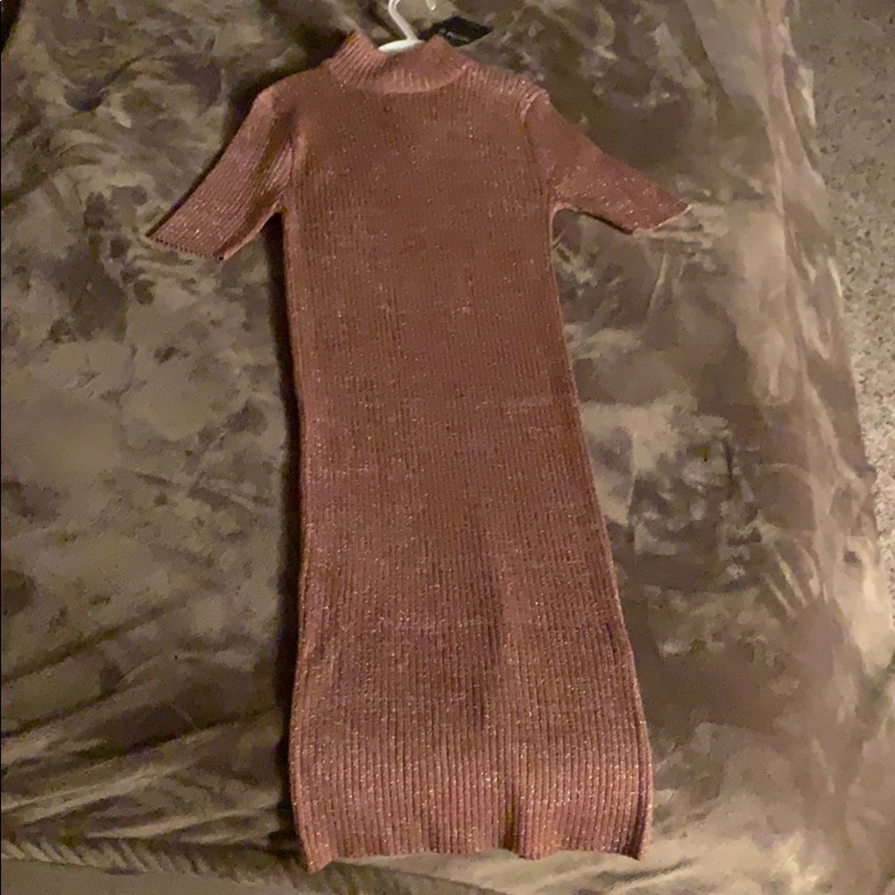 forever 21 sparkly mauve pink/nude ribbed dress
